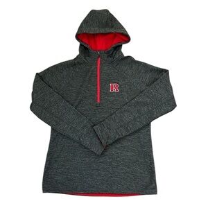 Coliseum Athletics Rutgers 1/4 Zip Performance Hoodie Unisex XL Black/Red Knight